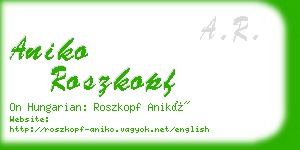 aniko roszkopf business card